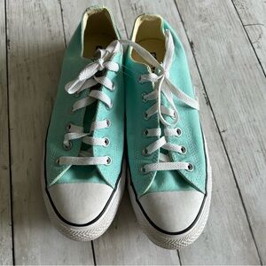 PREOWNED WOMENS CONVERSE TIFFANY BLUE SNEAKERS SIZE 9 Low Top
